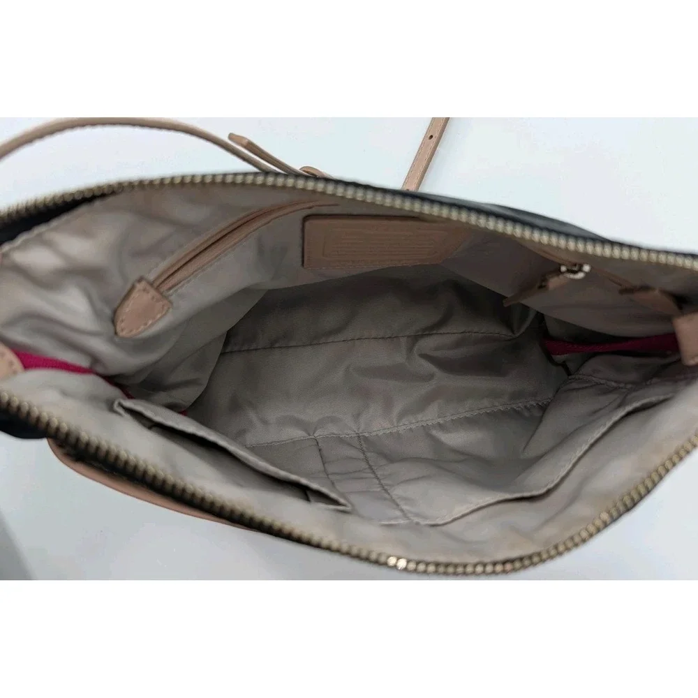 Coach Black Heritage Signature Weekend Nylon Crossbody Logo Limited Red Details